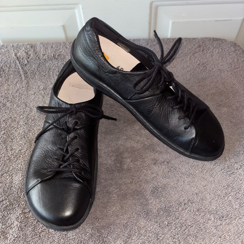 Birkenstock Black Leather Lace-Up Sneakers